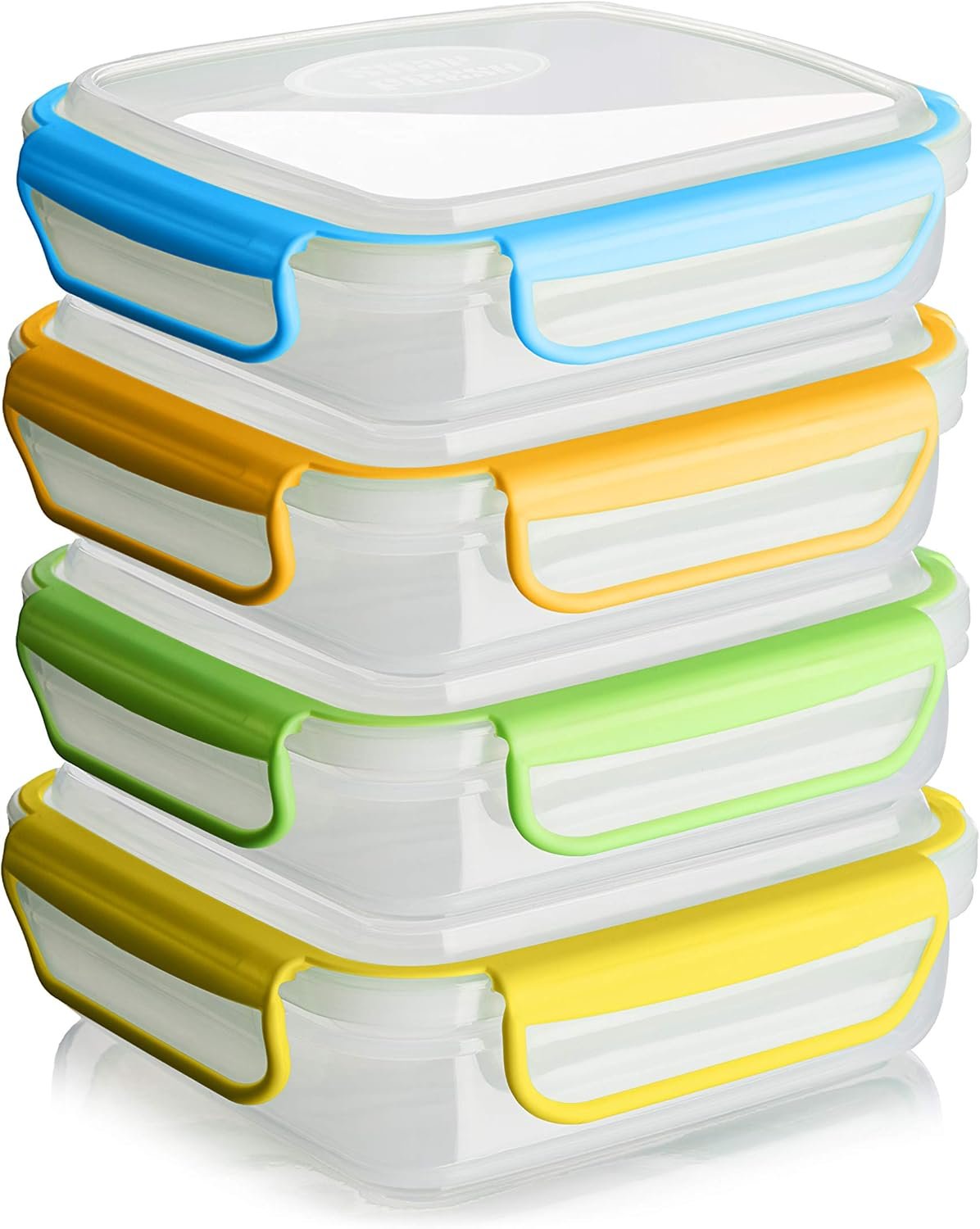 Großhandel von 4er-Pack leakproof Sandwich-Containern, BPA-freie und wiederverwendbare Boxen mit luftdichtem Verschluss. Ideal auch für Salate, Snacks, Obst und Lebensmittelaufbewahrung. Individuelles Logo für Ihre Eigenmarke verfügbar. Hersteller für qualitativ hochwertige Produkte.