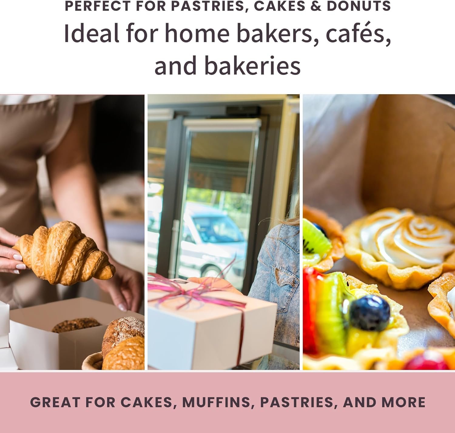 Großhandel 10” Layer Cake Box – Vielseitige reversible Pappe für kleine Bäckereien, individuelles Logo möglich, 10 x 10 x 5 cm, Packung mit 50, Hersteller für hochwertige Backverpackungen.