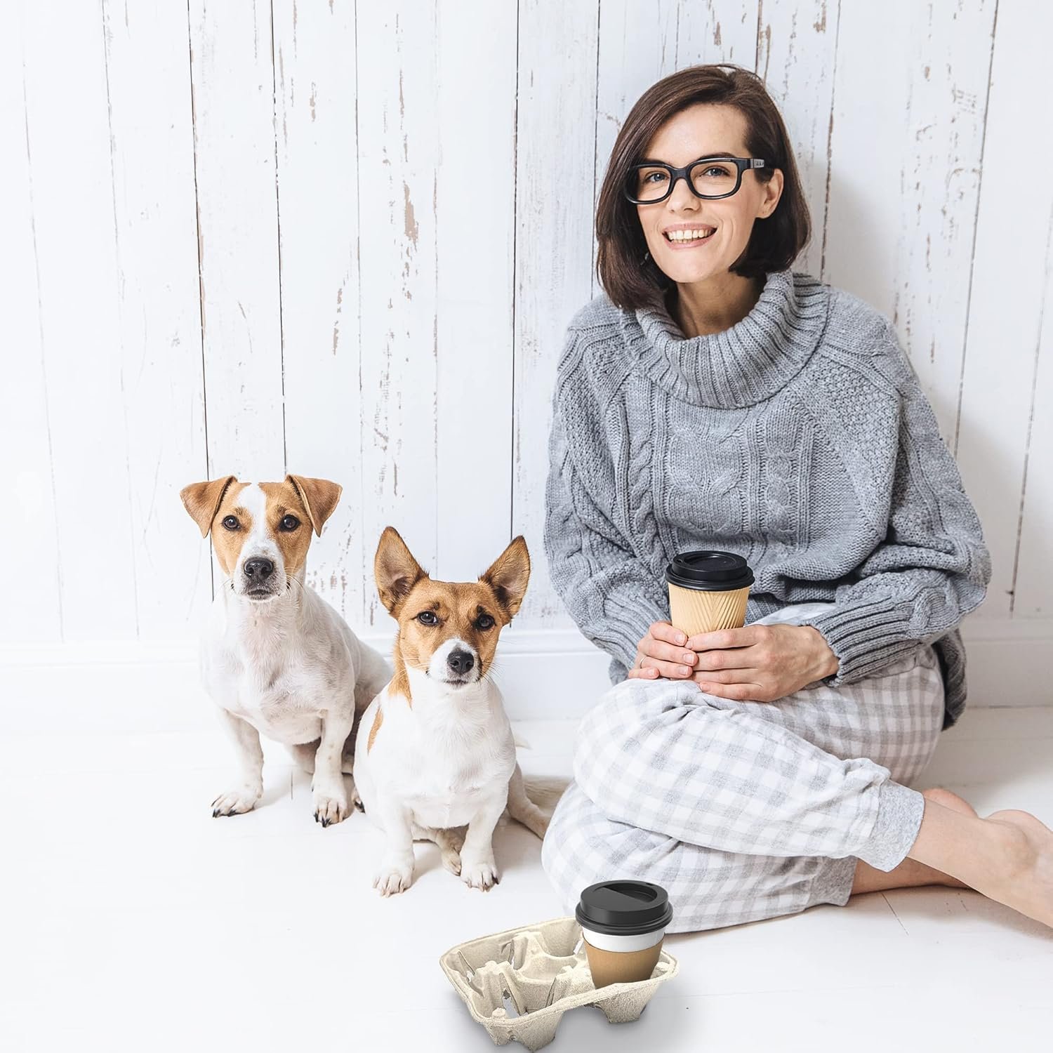 Individuelles Logo für Pulp Fiber 4 Cup Drink Carrier 8-32 oz. - Tragehalter für Lieferservice - Packung mit 25 von unserem Lieferant