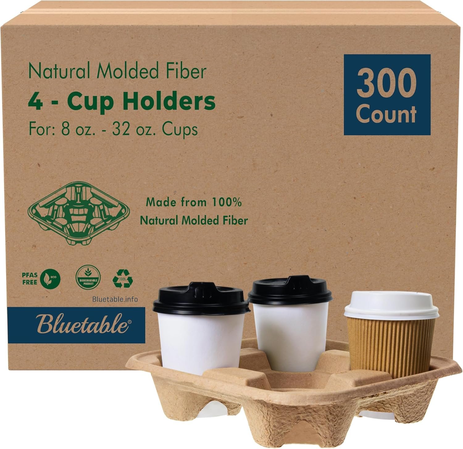 Großhandel 32 oz. (300er Pack) für Einwegbecher - Lieferant für To-Go Kaffee- und Eisdienste - Individuelles Logo auf Formfasermolded-Behältern