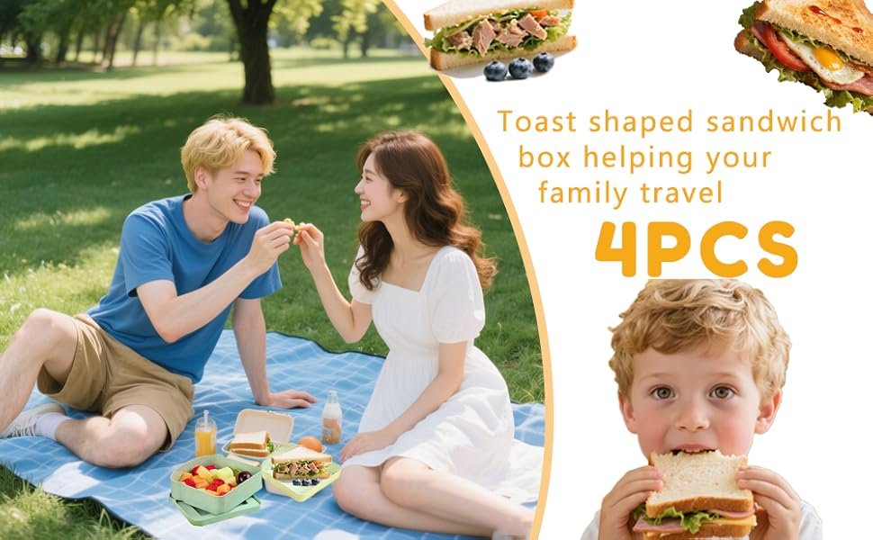 Großhandel 4 Toastform Sandwichboxen 14Oz wiederverwendbare Brotdosen für Erwachsene mit individuellem Logo, Hersteller für Mikrowellenheizung und Gefrieraufbewahrung.