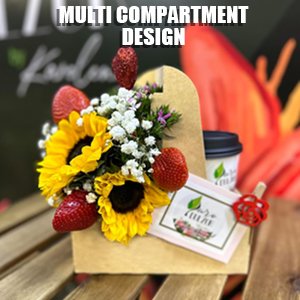 Großhandel 2er Einweg-Getränke-Träger mit Griff für die Lieferung, 15 Stück Kraftpapierbecherhalter für heiße oder kalte Getränke, Food Delivery, OEM Cup-Carriers (Braun)