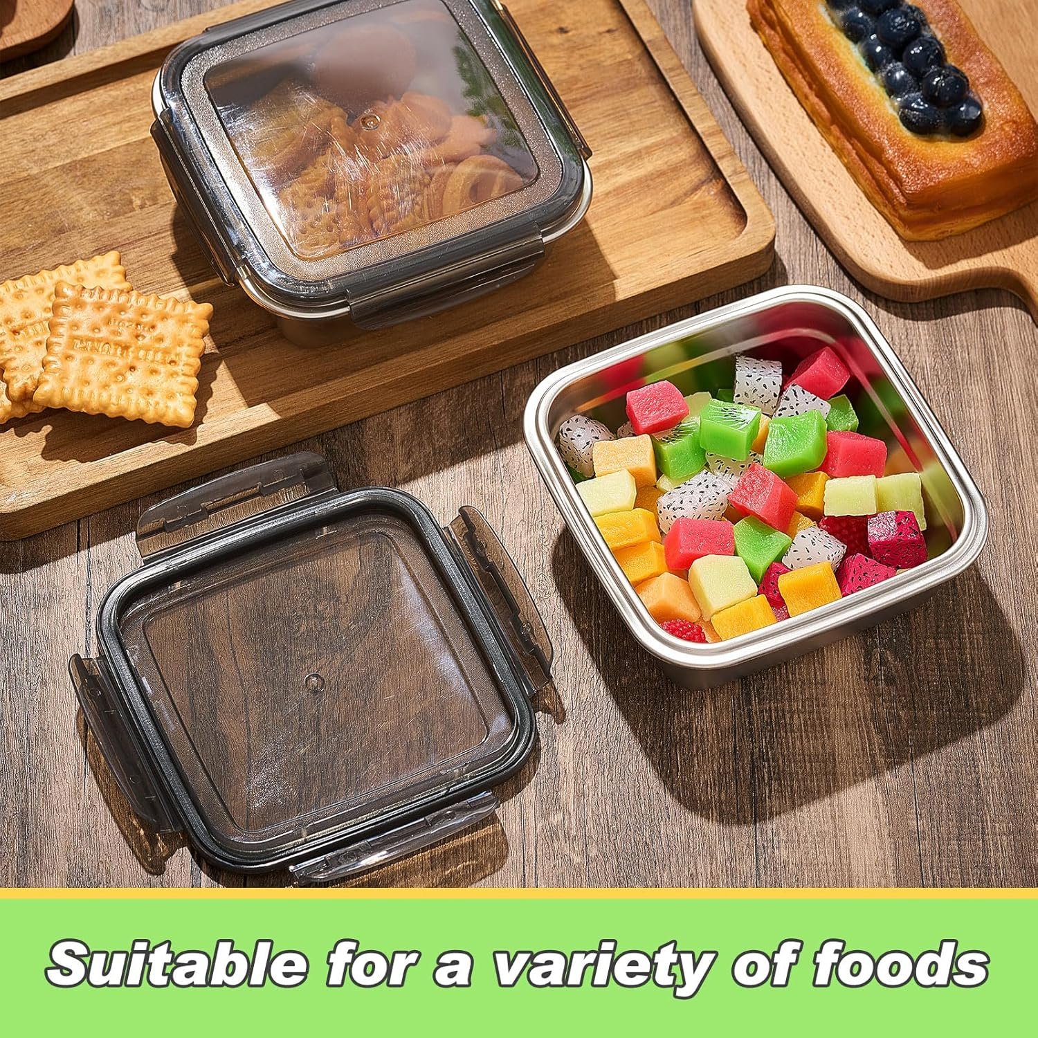Großhandel 6er Pack Edelstahl-Sandwichbehälter mit Deckeln 25,4 oz für Lunchboxen mit luftdichtem Silikonverschluss für Snacks und Sandwiches, Hersteller Eigenmarke