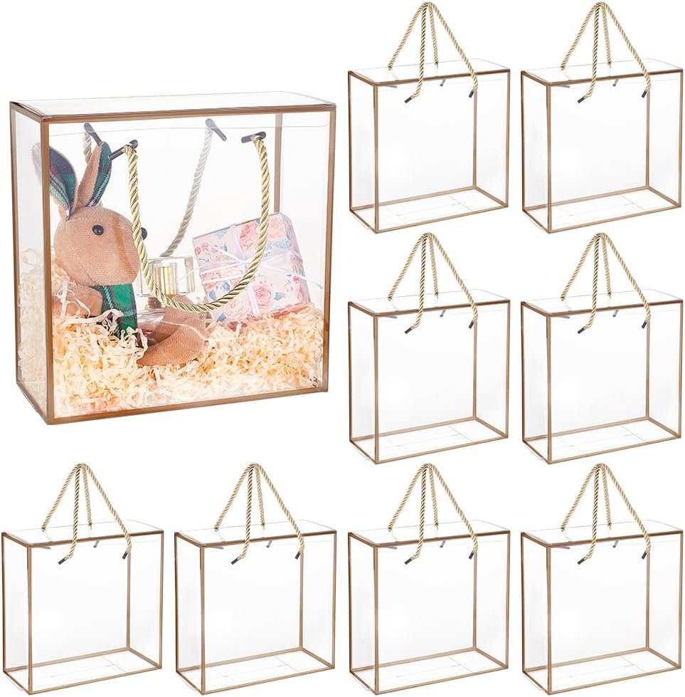Großhandel 10 Stück klare PET Geschenkkästen 7,8x7,8x3,5 Zoll mit goldener Umrandung und Griff, ideal für individuelle Logos, OEM und als Favoritenbox mit Kordel für Muttertag, Geburtstagsfeiern, Hochzeitsgeschenke Großhandel 10 Stück klare PET Geschenkkästen 7,8x7,8x3,5 Zoll mit goldener Umrandung und Griff, ideal für individuelle Logos, OEM und als Favoritenbox mit Kordel für Muttertag, Geburtstagsfeiern, Hochzeitsgeschenke