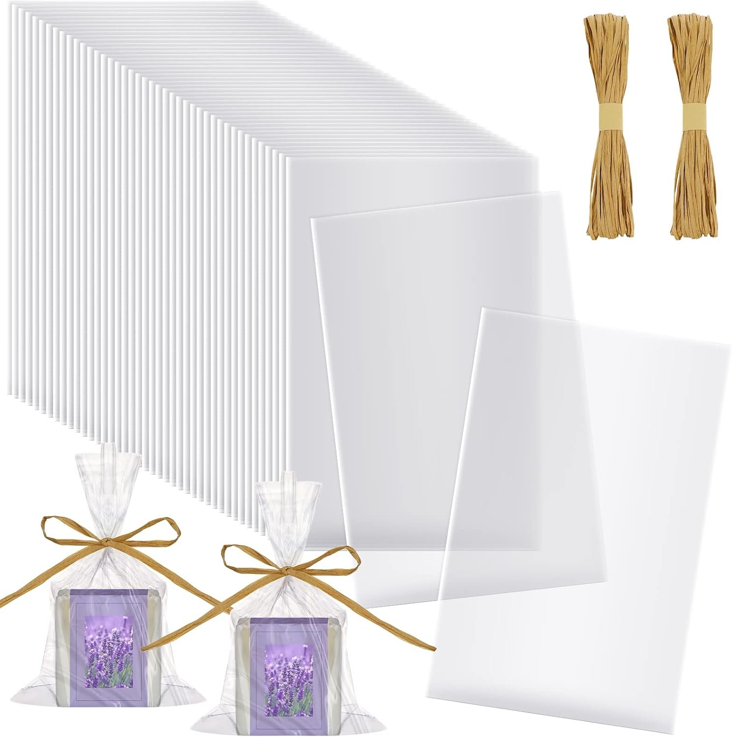 Großhandel 100 Stück klare flache Cellophan-Seifenbeutel für die Verpackung 4,9'' x 7,9'' kleine Mini-Seifen- und Keksverpackungen mit Raffia-Rope für Hochzeit, Weihnachten, Bastelgeschenke, OEM und Eigenmarke. Großhandel 100 Stück klare flache Cellophan-Seifenbeutel für die Verpackung 4,9'' x 7,9'' kleine Mini-Seifen- und Keksverpackungen mit Raffia-Rope für Hochzeit, Weihnachten, Bastelgeschenke, OEM und Eigenmarke.