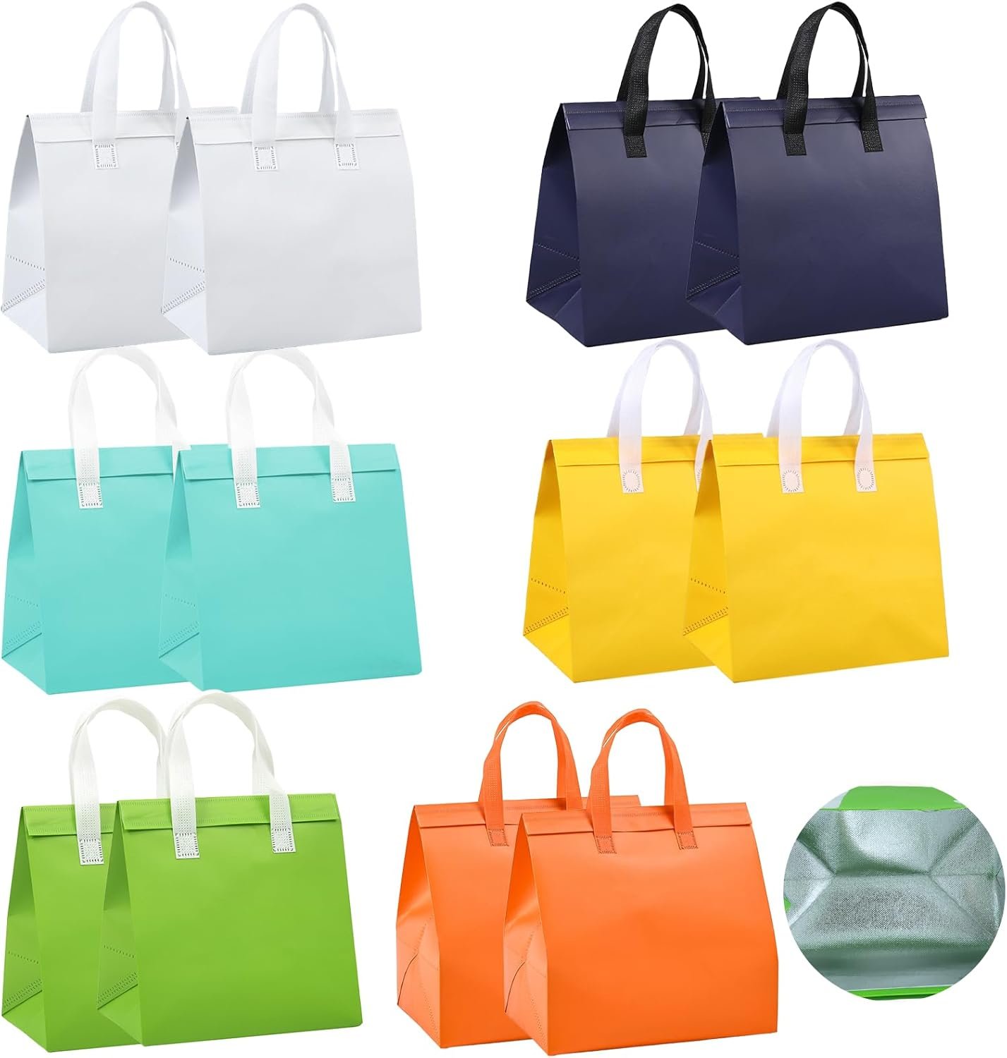 Großhandel 12 Stück isolierte Take Away Taschen für heiße und kalte Getränke, individuell bedruckbar, ideal für Thermo-Lunch und Lebensmittel-Lieferung (6 Farben) von renommierten Herstellern.