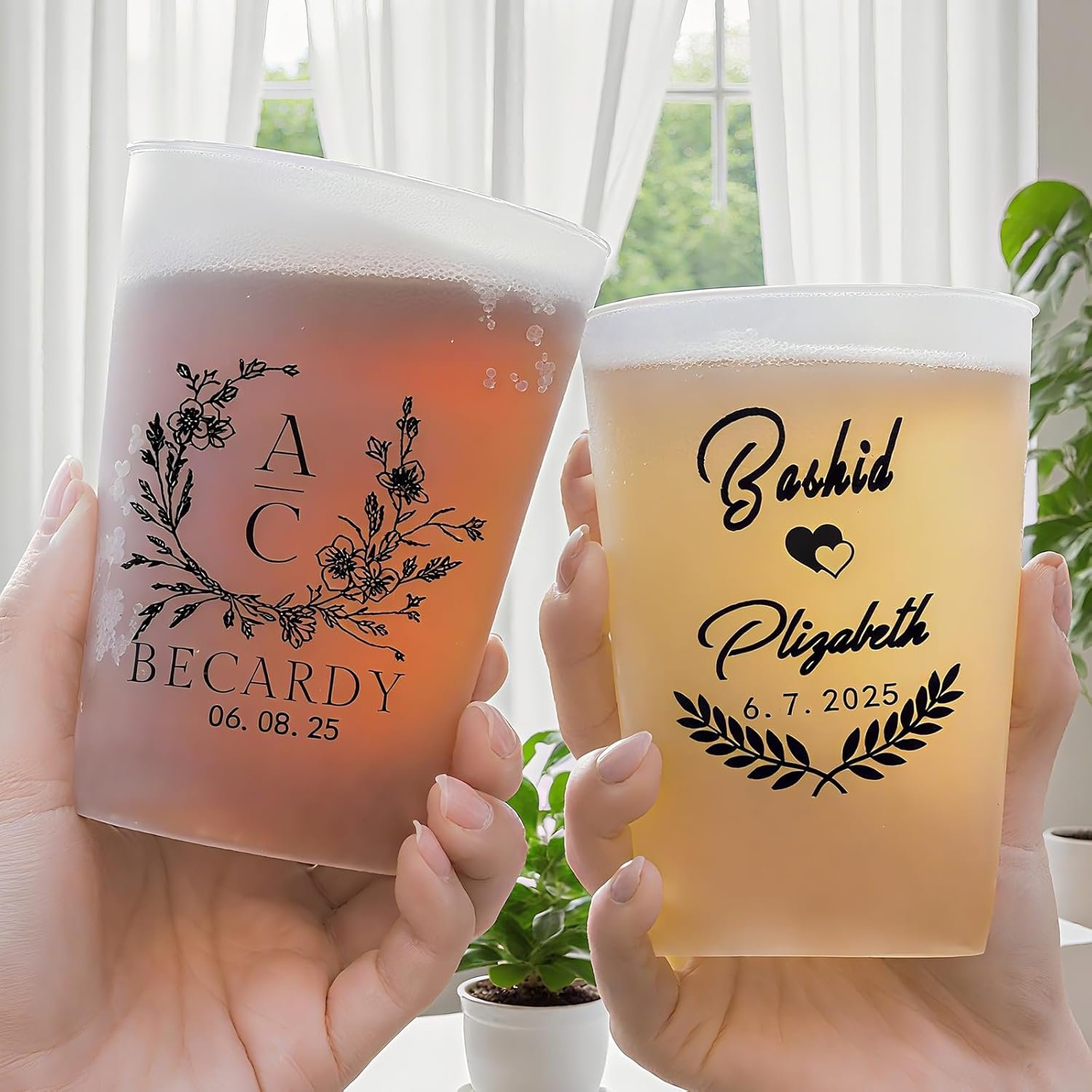 Großhandel 12 oz individuell bedruckte, bruchsichere Becher – 100 Stück für elegante Hochzeiten, personalisierte frosted Becher mit Monogramm für Junggesellenabschied und moderne Feiern, Hersteller für Eigenmarken