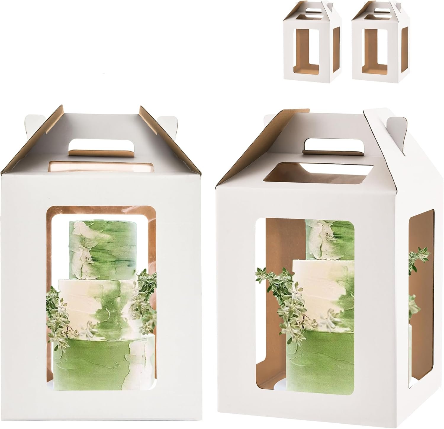 Großhandel 12x12x14 hohe Tortentragetasche mit 6 Fenstern, ideal für 10