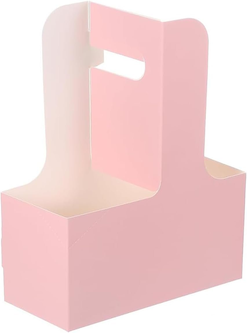 Großhandel 2 Becherträger Einweg Getränketräger mit Griffen für Café und Restaurant, OEM 20 Stück, Pink, individuelles Logo, Kaffeebecher Halter für Takeout