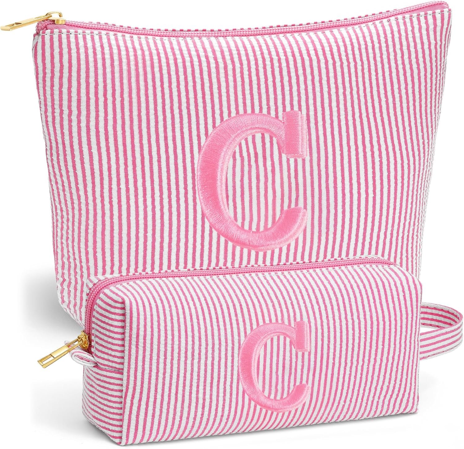 Großhandel 2-teiliges Set Schminktaschen für Mädchen, individuelles Logo Makeup Organizer Pouch für Reisen, Geburtstagsgeschenke für 6-12-jährige Mädchen, OEM Reiseaccessoires für Frauen, pink C