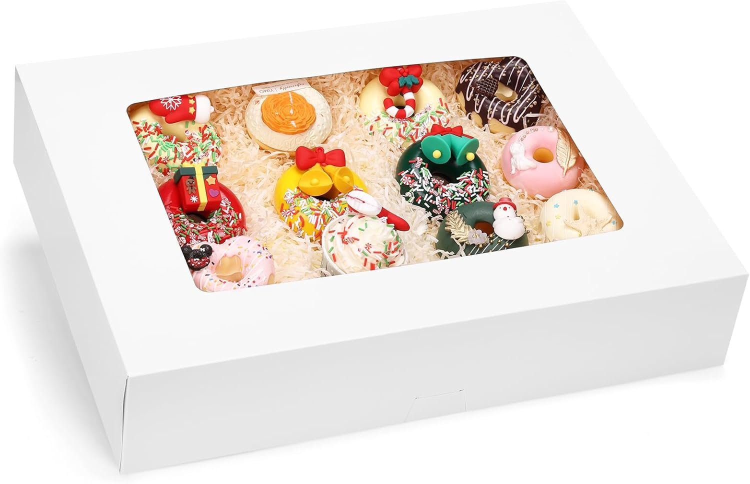 Großhandel 20 Stück 19x14x4 Zoll Bäckereiboxen mit Fenster, weiße rechteckige Verpackungen für Kuchen, Gebäck, Donuts und Cupcakes, Individuelles Logo für optimale Präsentation, Hersteller hochwertiger Verpackungslösungen.