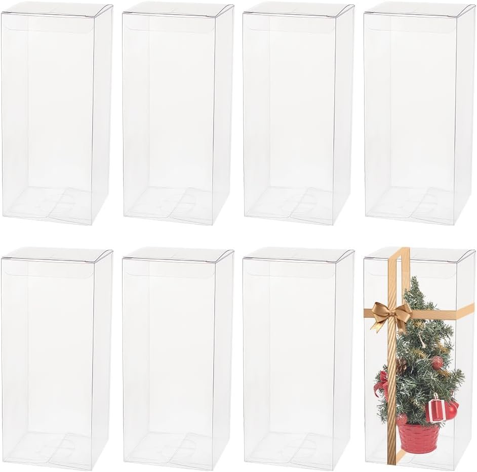 Großhandel 20 Stück 2,7x2,7x6,3 cm rechteckige Kunststoffboxen für die Verpackung von Hochzeitsgeschenken, Süßigkeiten und Cupcakes, OEM-Fabrik, individuelle Logooptionen verfügbar.