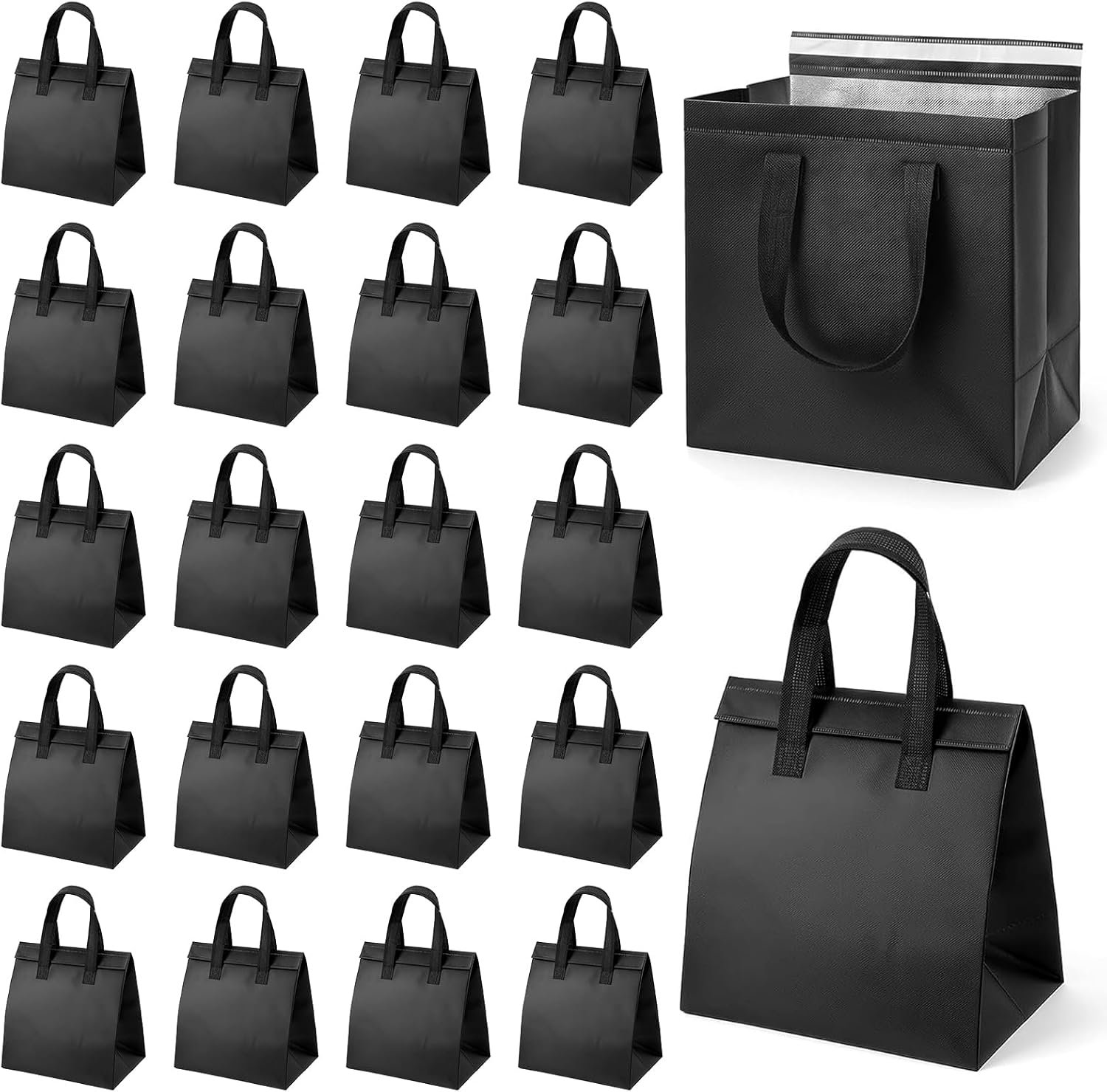 Großhandel 20 Stück isolierte Take Away Taschen für Catering, thermalisolierend für heiße und kalte Speisen, perfekt für Kaffee, Milch, Tee, frische Meeresfrüchte und Pizza-Lieferung, Made for Restaurants und Lebensmittelmärkte (9.4 x 5.9 x 9.4 Zoll, Schwarz) mit individuell gestaltbarem Logo durch Hersteller. Großhandel 20 Stück isolierte Take Away Taschen für Catering, thermalisolierend für heiße und kalte Speisen, perfekt für Kaffee, Milch, Tee, frische Meeresfrüchte und Pizza-Lieferung, Made for Restaurants und Lebensmittelmärkte (9.4 x 5.9 x 9.4 Zoll, Schwarz) mit individuell gestaltbarem Logo durch Hersteller.