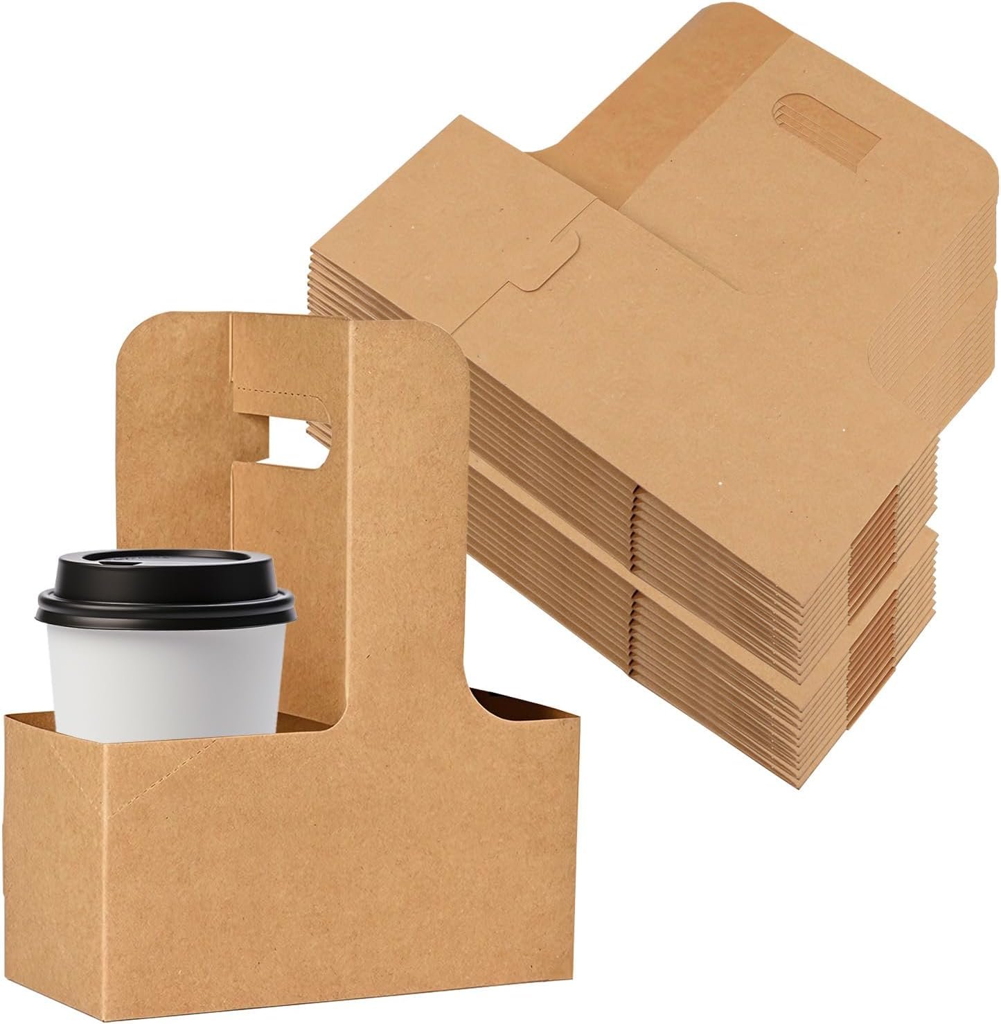 Großhandel 20 Stück tragbare Trinkträger mit Griff für Lieferung, 2 Tassen Kraftpapier Kaffeehalter, OEM zusammenklappbarer To-Go-Halter für heiße oder kalte Getränke. Großhandel 20 Stück tragbare Trinkträger mit Griff für Lieferung, 2 Tassen Kraftpapier Kaffeehalter, OEM zusammenklappbarer To-Go-Halter für heiße oder kalte Getränke.