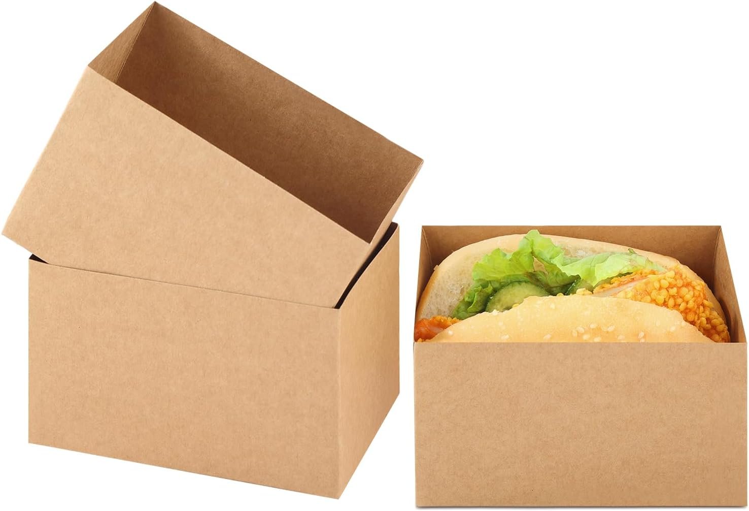 Großhandel 30 Stück Kraftpapier Sandwich Boxen, Mini Burger Boxen für Toast, Donuts und Burger, Individuelles Logo, Hersteller, Bulk Großhandel 30 Stück Kraftpapier Sandwich Boxen, Mini Burger Boxen für Toast, Donuts und Burger, Individuelles Logo, Hersteller, Bulk