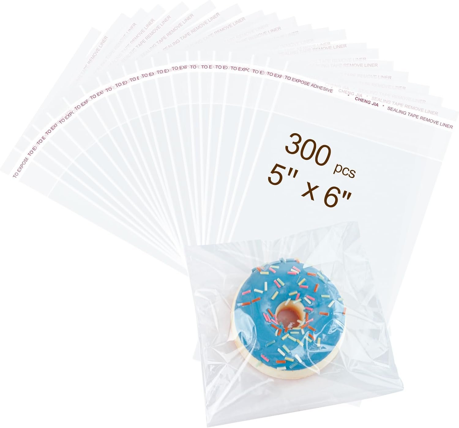 Großhandel 300 Stück transparente selbstverschließende Zellophantüten für Kekse, Süßigkeiten und Brot (5x6 Zoll) - individuelle Logo, Hersteller, Bulk Großhandel 300 Stück transparente selbstverschließende Zellophantüten für Kekse, Süßigkeiten und Brot (5x6 Zoll) - individuelle Logo, Hersteller, Bulk