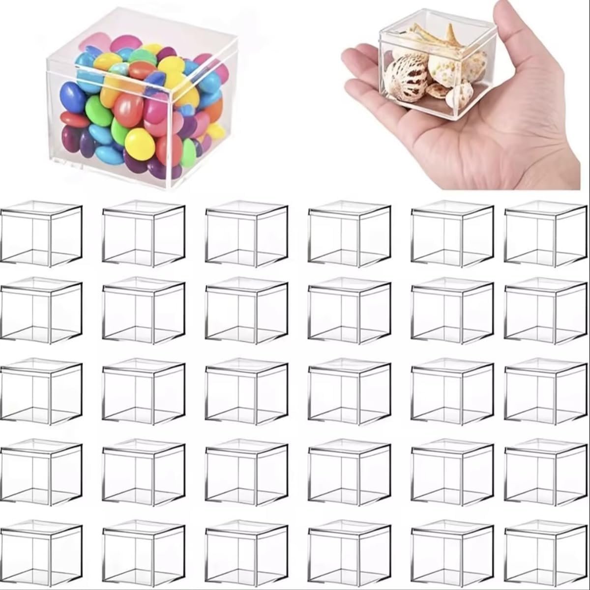 Großhandel 30er Pack transparente Acryl-Aufbewahrungsboxen mit Deckeln, 2,2” Würfel-Organizer für Schmuck, Süßigkeiten und Bastelarbeiten, zuverlässiger Hersteller für individuelle Lösungen.