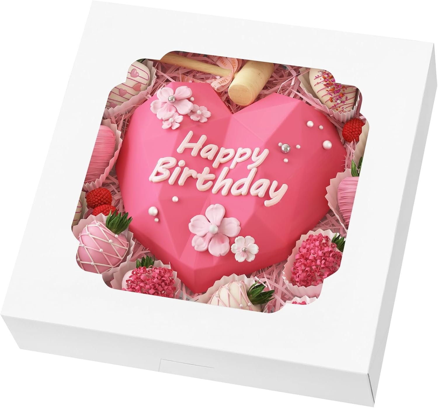 Großhandel 45 Stück Pie Boxen 10x10x2,5 Zoll weiße Bäckerei Boxen mit Fenster für Gebäck, Kuchen, Erdbeeren, Plätzchen, Torten, Gebäck, Muffins und Donuts, Individuelles Logo, Lieferant für Großmenge.