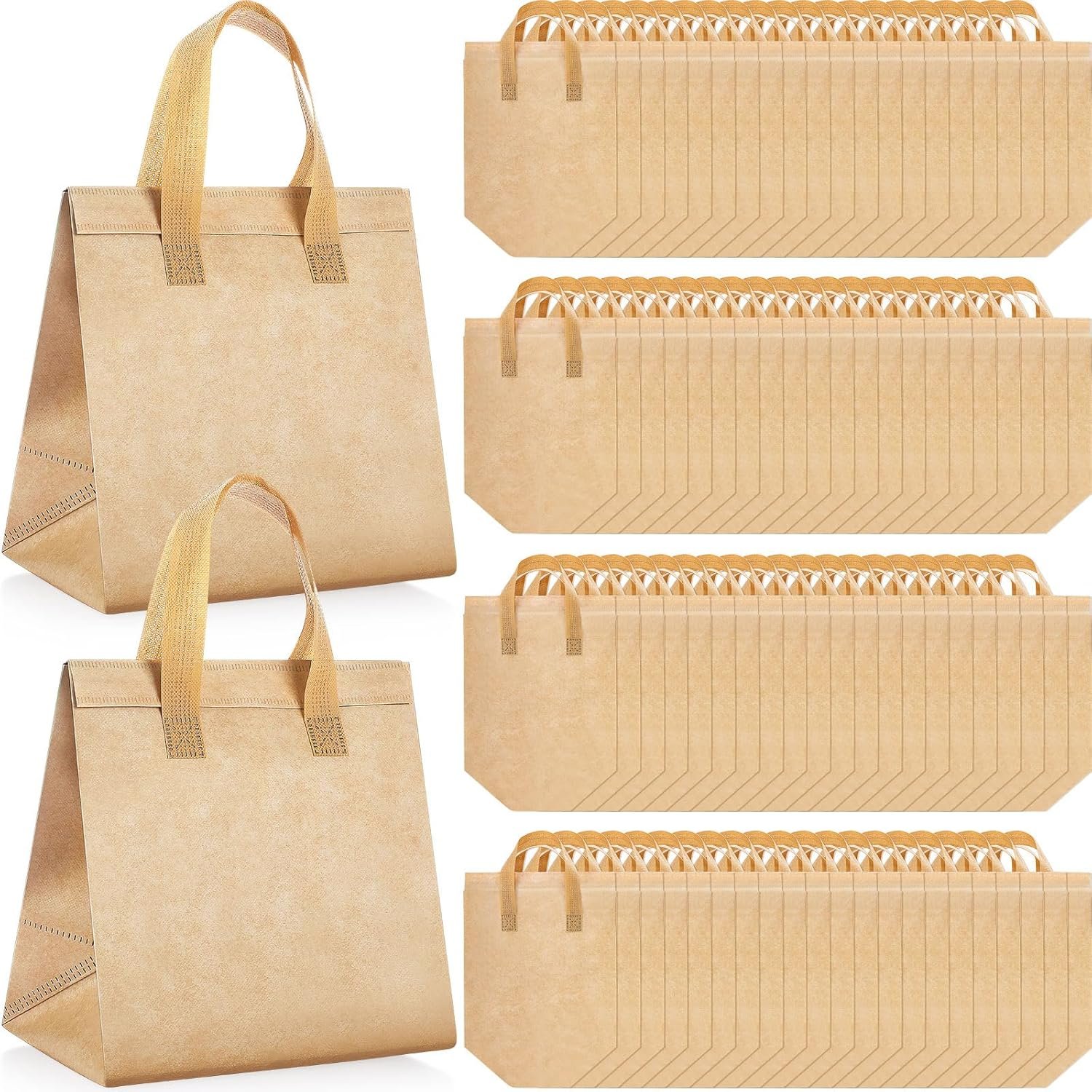 Großhandel 50 Stück isolierte Take Away Taschen für heiße und kalte Lebensmittel, ideal für Catering und Restaurants, 9,5