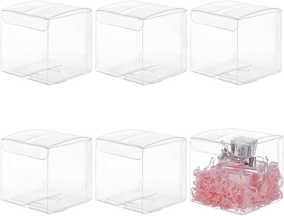 Großhandel 6er Pack klaren Kunststoff-Party-Favor-Boxen 3x3x3 Zoll, verwendet für Hochzeitsbonbons und Geburtstagsgeschenke, OEM individualisierbare Geschenkverpackungen für Halloween und Weihnachten, Lieferant von quadratischen Verpackungen in Großmenge