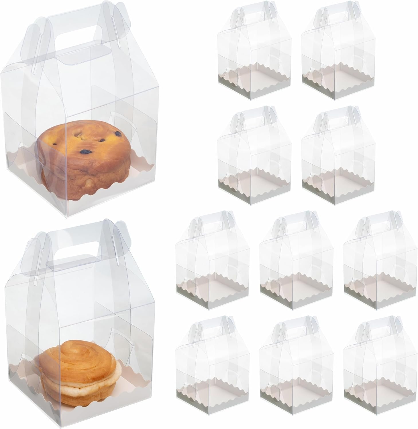 Großhandel 7er-Pack individuelle Cupcake-Containern mit Griffen, Food-Grade PET Einzel-Cupcake-Boxen | 4x4x6 Zoll klare Gabelboxen für Bäckerei, Partygeschenke und Einzelhandel, OEM verfügbar Großhandel 7er-Pack individuelle Cupcake-Containern mit Griffen, Food-Grade PET Einzel-Cupcake-Boxen | 4x4x6 Zoll klare Gabelboxen für Bäckerei, Partygeschenke und Einzelhandel, OEM verfügbar
