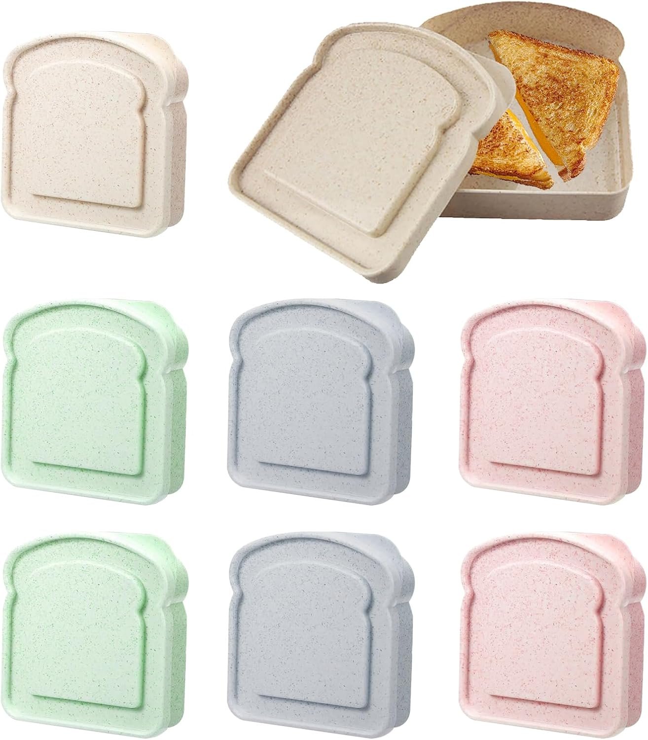 Großhandel 8 Stück Sandwichbehälter für Lunchboxen, 14 Unzen plastik Sandwichdose wiederverwendbar mit Deckel, Lebensmittelaufbewahrungsbehälter für Familie, OEM, Hersteller, Mikrowellen- und spülmaschinenfest.