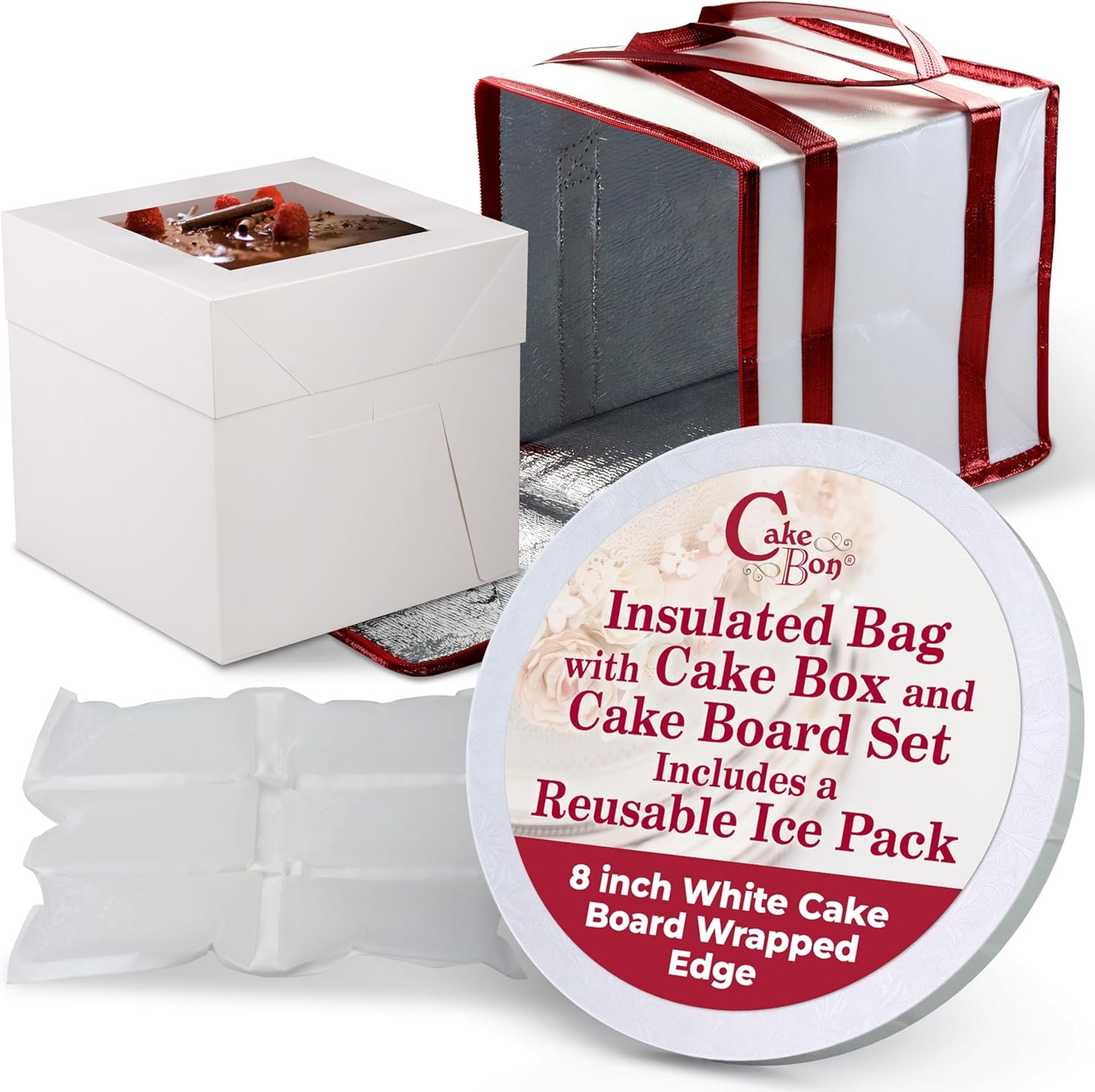 Großhandel Cake Box und Boards, runde 8-Zoll Tortenplatten mit weißen, gewickelten Kanten, 1/2-Zoll dicke Trommeln, Transportset mit tragbarer Tasche und Kühlpackung – Lieferung und individuelles Logo (je 1 Stück, insgesamt 4 Stück) Großhandel Cake Box und Boards, runde 8-Zoll Tortenplatten mit weißen, gewickelten Kanten, 1/2-Zoll dicke Trommeln, Transportset mit tragbarer Tasche und Kühlpackung – Lieferung und individuelles Logo (je 1 Stück, insgesamt 4 Stück)
