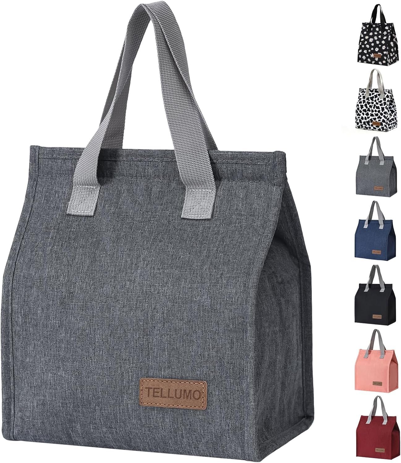 Großhandel Isolierte Lunch Tasche für Damen und Herren, große Lunchbox wiederverwendbar und auslaufsicher, Individuelles Logo für Büro, Arbeit, Schule, Strand oder Reisen (Grau), Hersteller im Bulk