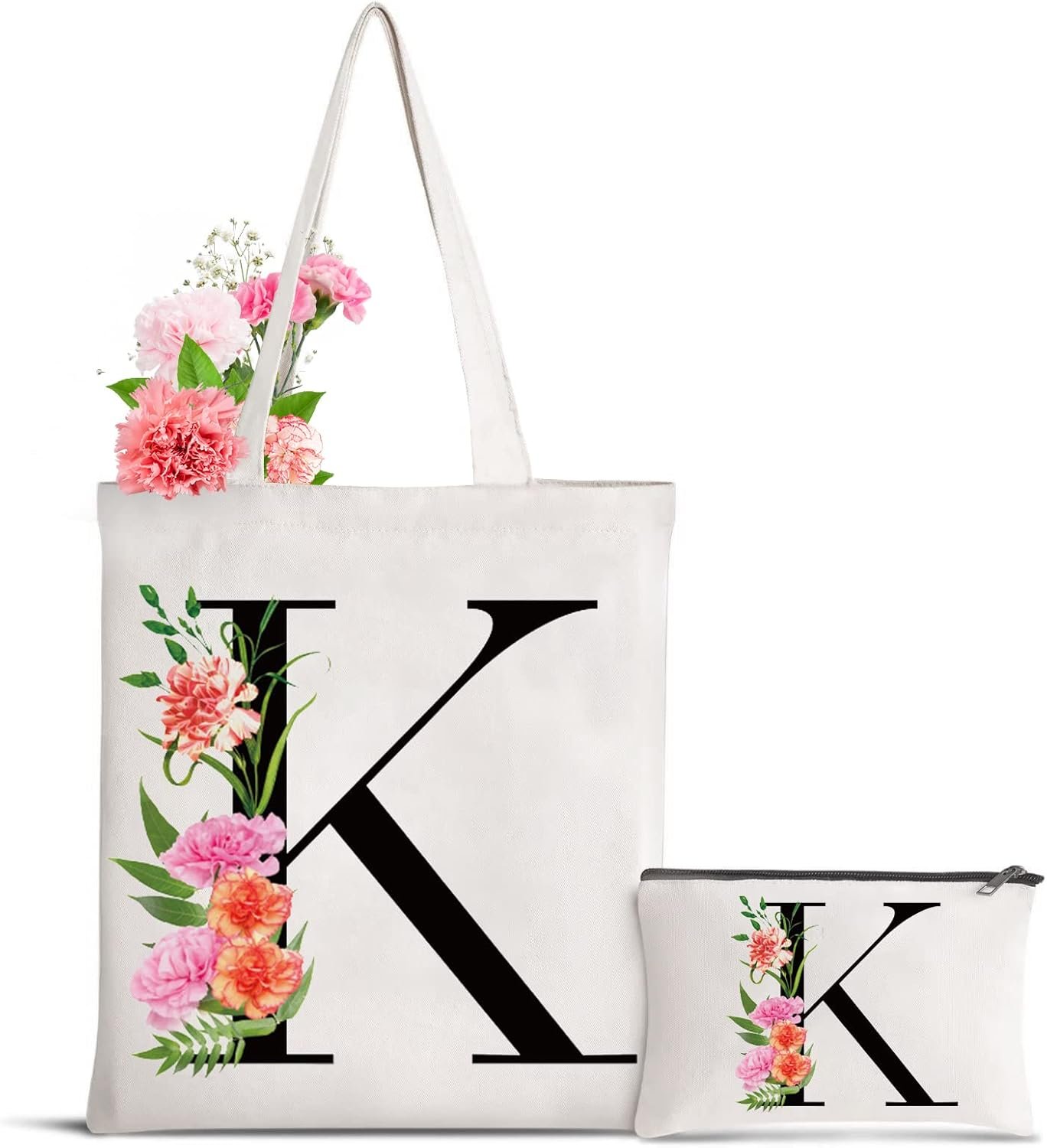 Großhandel Personalisiertes Canvas-Taschen mit Buchstaben-Initialen für Muttertag, Hochzeitsbräute und Geburtstage vom Hersteller in Großmenge verschenken