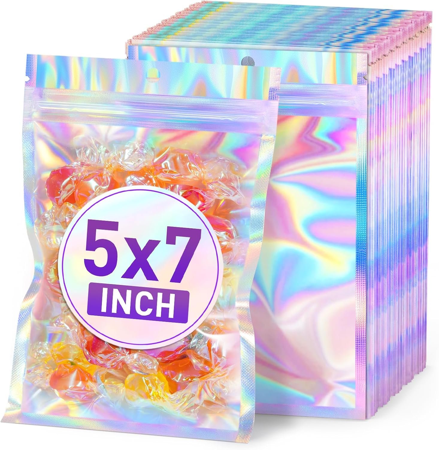 Großhandel Resealable Mylar Taschen 5x7, individuelle Logo Optionen, Hersteller von geruchsneutralen Beuteln für Süßigkeiten, Schmuck und Party-Goodies, Bulk Verpackungslösungen für kleine Unternehmen.