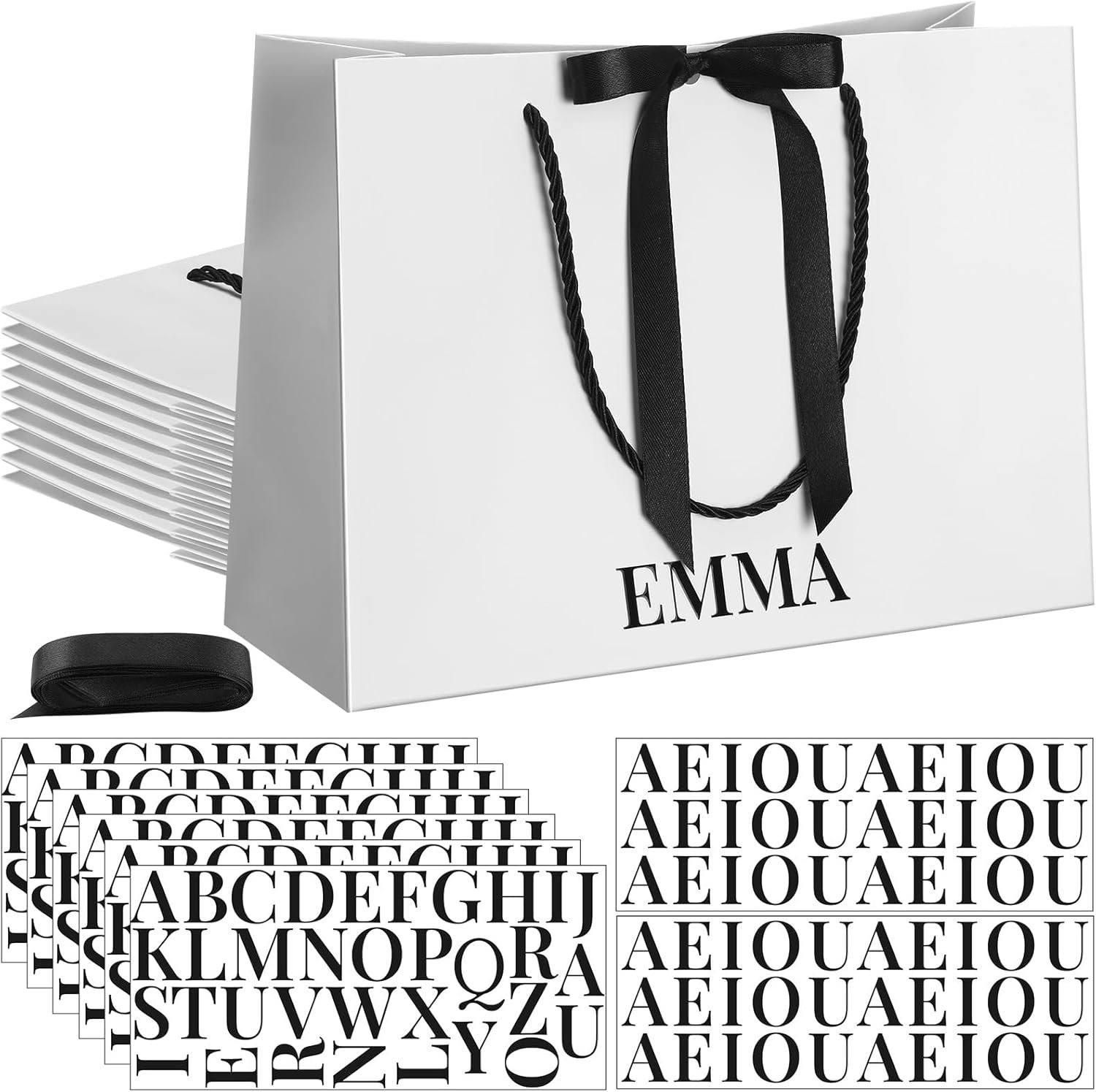 Großhandel Set aus 8 personalisierten Papiertüten für Brautjungfern mit Schleifen Name Aufkleber 11x8 Zoll, hergestellt von einem zuverlässigen Hersteller, ideale Hochzeitsgeschenke für Hochzeit, Brautdusche, Verlobung und Geburtstagsfeiern.