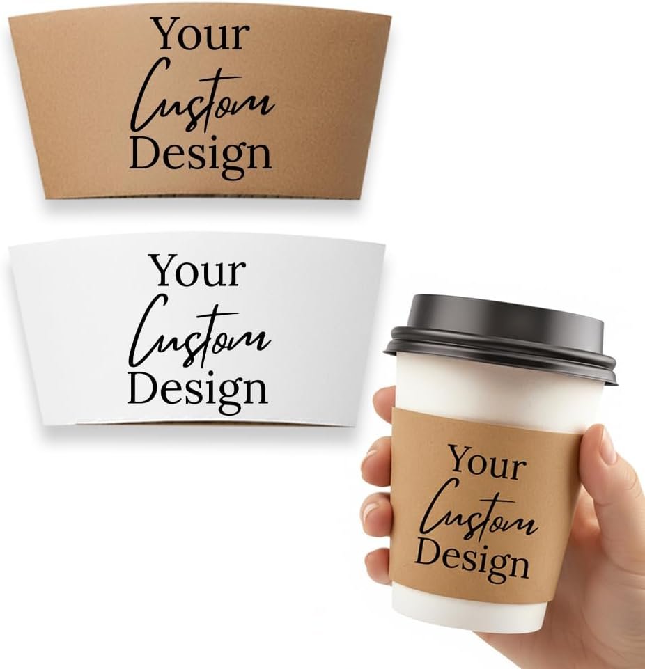 Großhandel individuelle Kaffeebecherhülsen – Isolierte, personalisierte Kraftweiße Becherhülsen für heiße und kalte Getränke, ideal für Cafés und Partys, passen auf Standardbecher (25, 50, 100 Pack) von zuverlässigen Herstellern. OEM verfügbar.