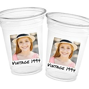 Großhandel personalisierte Becher mit Fotos, Set von 12, individuelle Partydekorationen, Hersteller für lustige Gesichtsbecher, OEM 16 oz Trinkbecher als Partygeschenke.