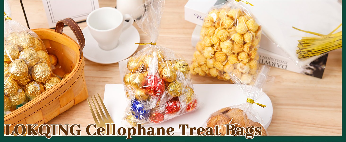 Großhandel Cellophanbeutel mit Twist-Band für Geschenktüten, transparent, 6x10 Zoll, 100 Stück, Individuelles Logo, Hersteller