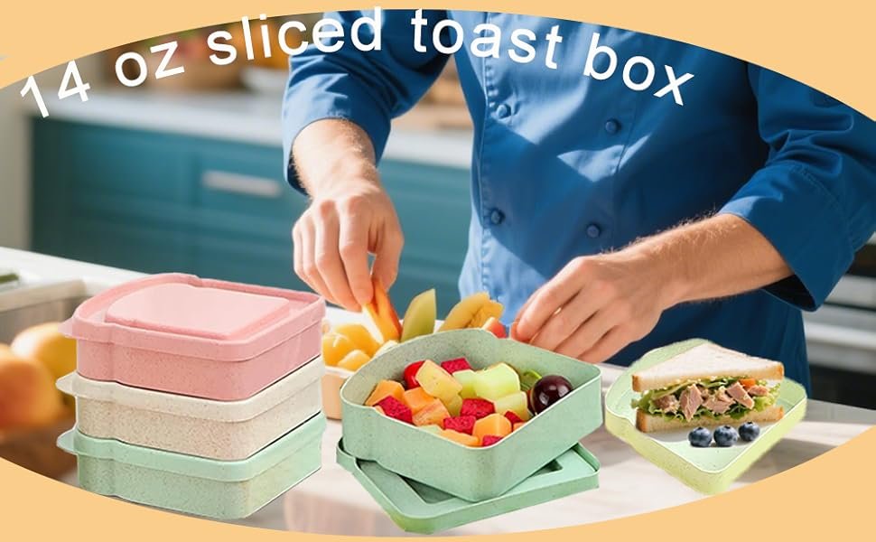 Großhandel 4 Toastform Sandwichboxen 14Oz wiederverwendbare Brotdosen für Erwachsene mit individuellem Logo, Hersteller für Mikrowellenheizung und Gefrieraufbewahrung.