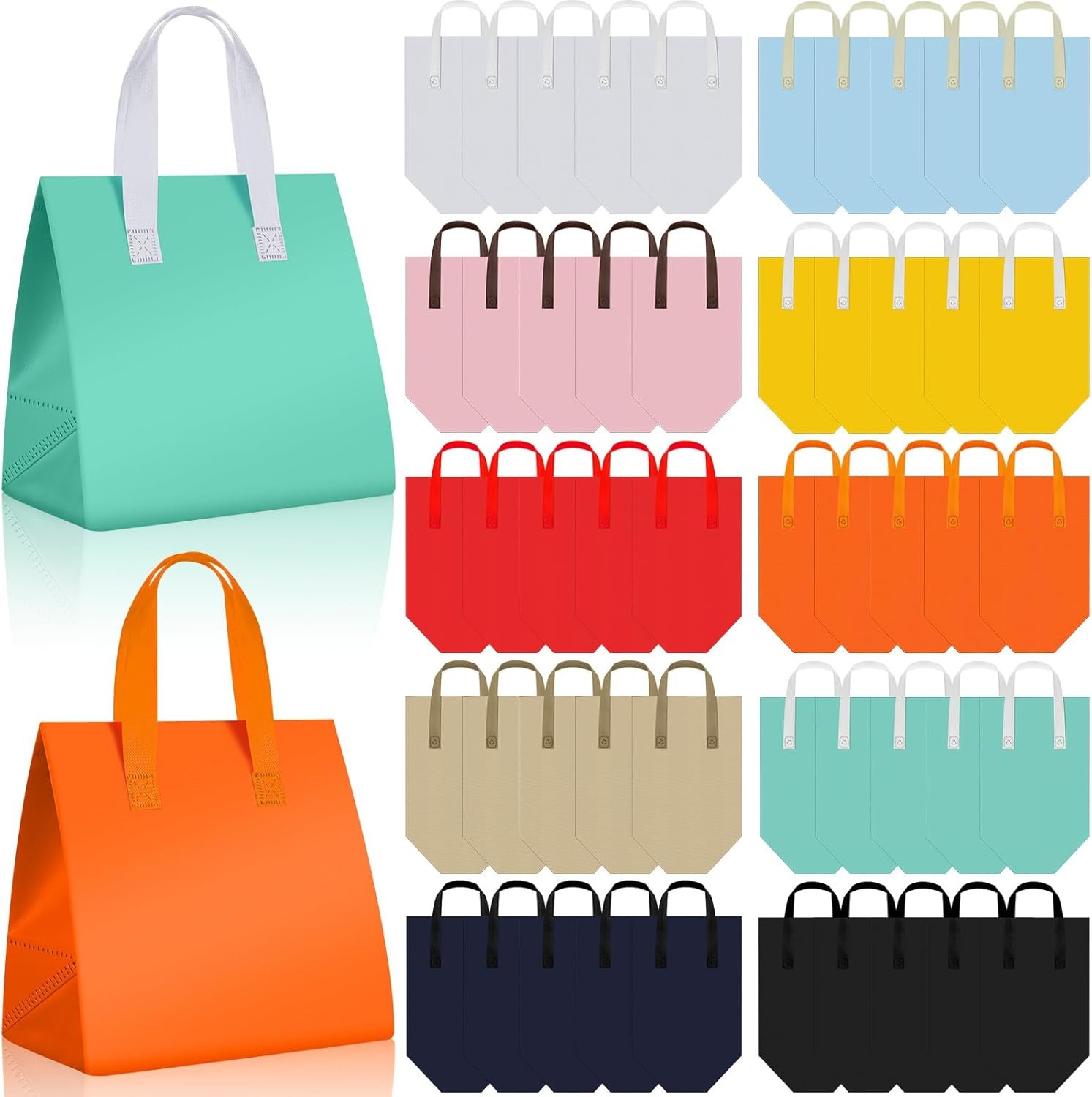 Großhandel Isolierte Take-Away-Taschen 50 Stk OEM Hersteller Thermoisolierend für Pizza Kaffee Milchtee heiße kalte Speisen Lieferung Catering Picknick 9,5" x 9,5" x 6" Mehrfarbig