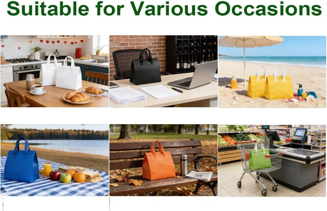 Großhandel 12 Stk kleine isolierte Take-Away-Taschen Einweg-Thermotaschen für heiße & kalte Getränke frische TK-Lebensmittel vom Lieferanten mit individuellem Logo (6 Farben) Großhandel 12 Stk kleine isolierte Take-Away-Taschen Einweg-Thermotaschen für heiße & kalte Getränke frische TK-Lebensmittel vom Lieferanten mit individuellem Logo (6 Farben)