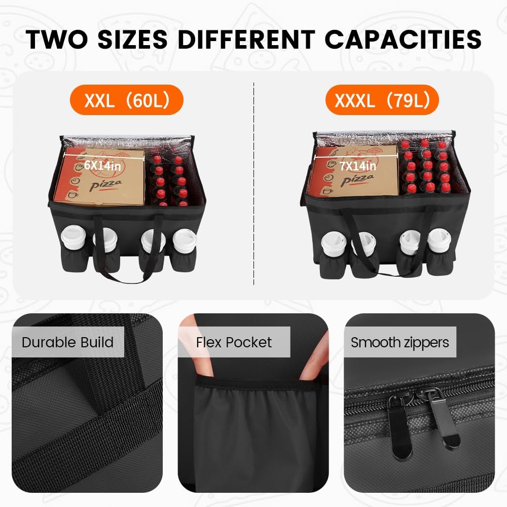 Großhandel XXXL-Isoliertasche für Lebensmittellieferung mit 4 Becherhaltern OEM hält warm/kalt Catering-Kühltasche mit Getränkehalter für Transport und Einkäufe Hersteller Schwarz Großhandel XXXL-Isoliertasche für Lebensmittellieferung mit 4 Becherhaltern OEM hält warm/kalt Catering-Kühltasche mit Getränkehalter für Transport und Einkäufe Hersteller Schwarz
