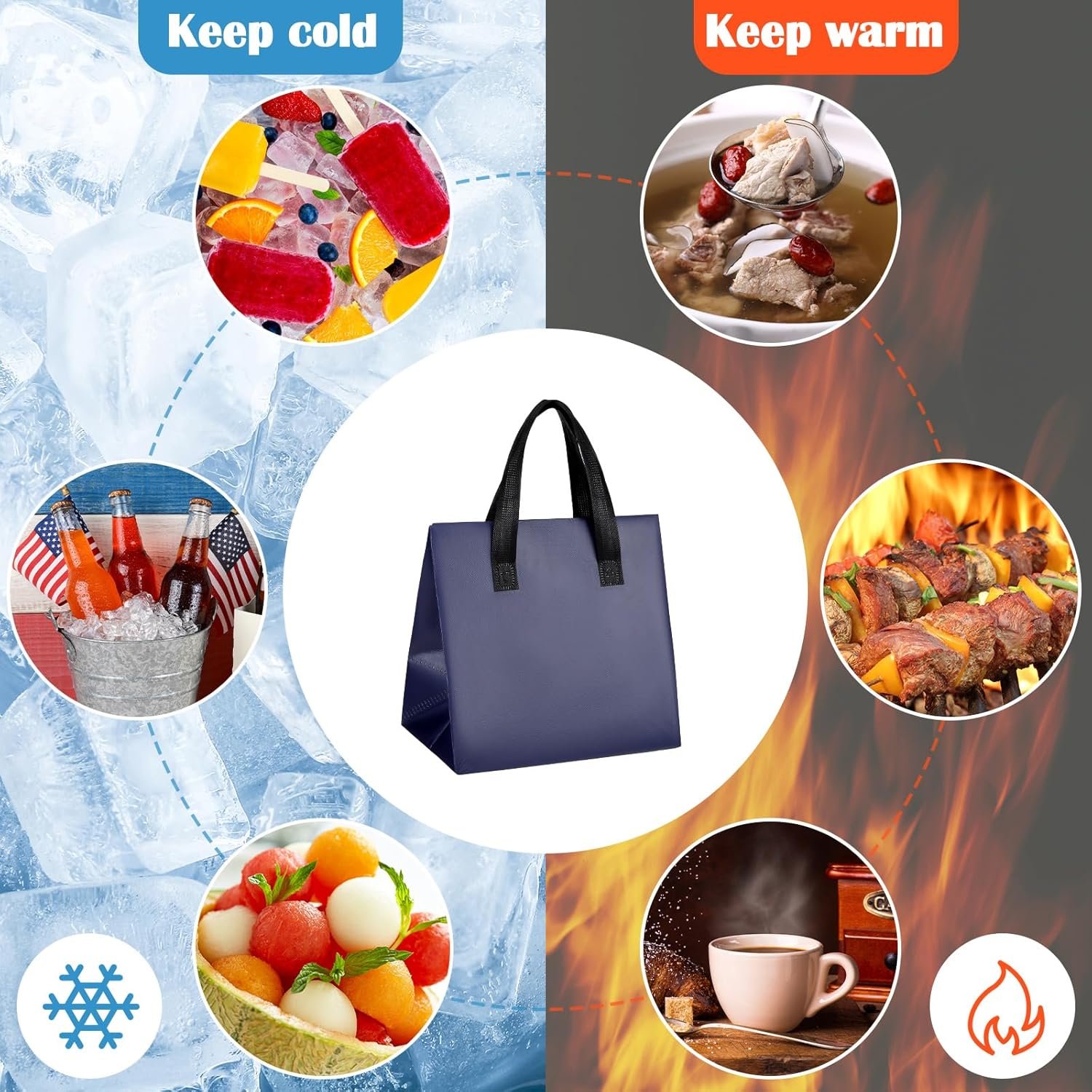 Großhandel 50 St. isolierte Take-Away-Taschen Thermoisolierend für Kaffee Milchtee heiße kalte frische Speisen Meeresfrüchte Catering Restaurant Hersteller OEM (24x24x15 cm, Marineblau) Großhandel 50 St. isolierte Take-Away-Taschen Thermoisolierend für Kaffee Milchtee heiße kalte frische Speisen Meeresfrüchte Catering Restaurant Hersteller OEM (24x24x15 cm, Marineblau)