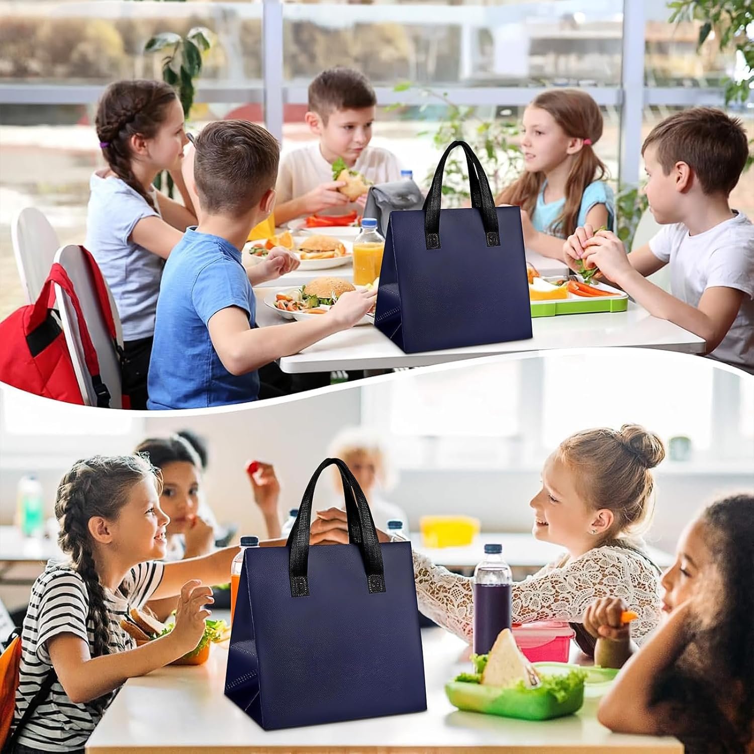 Großmenge 100 Stk. isolierte Take-Away-Taschen OEM Thermotaschen wiederverwendbare Kühl-Tragetaschen für Lebensmittellieferung kalter und heißer Speisen Restaurant Supermarkt Picknick vom Hersteller (24 x 15 x 24 cm)
