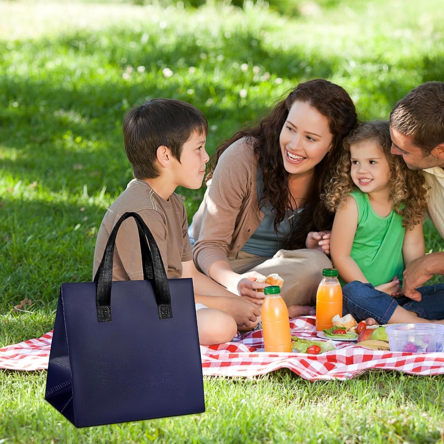 Großmenge 100 Stk. isolierte Take-Away-Taschen OEM Thermotaschen wiederverwendbare Kühl-Tragetaschen für Lebensmittellieferung kalter und heißer Speisen Restaurant Supermarkt Picknick vom Hersteller (24 x 15 x 24 cm)