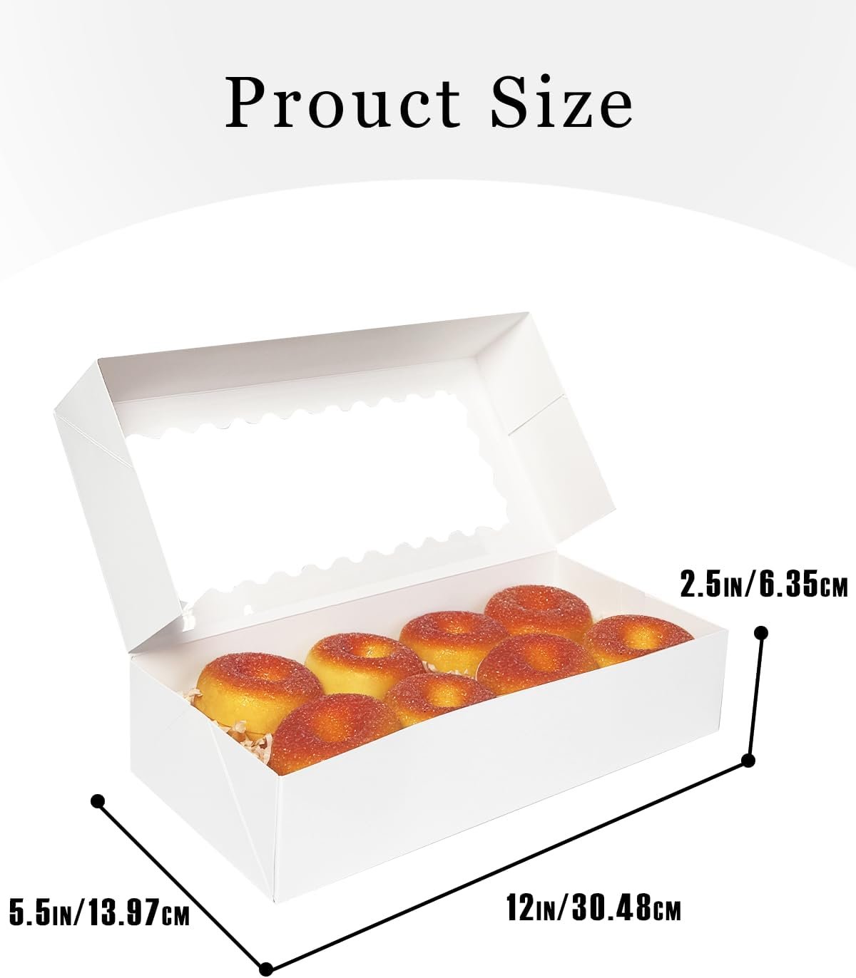 Großmenge weiße Pop-up Keksboxen mit Sichtfenster 12x5,5x2,5 Zoll OEM 30 Stk. Lieferant für Macarons Kekse Gebäck
