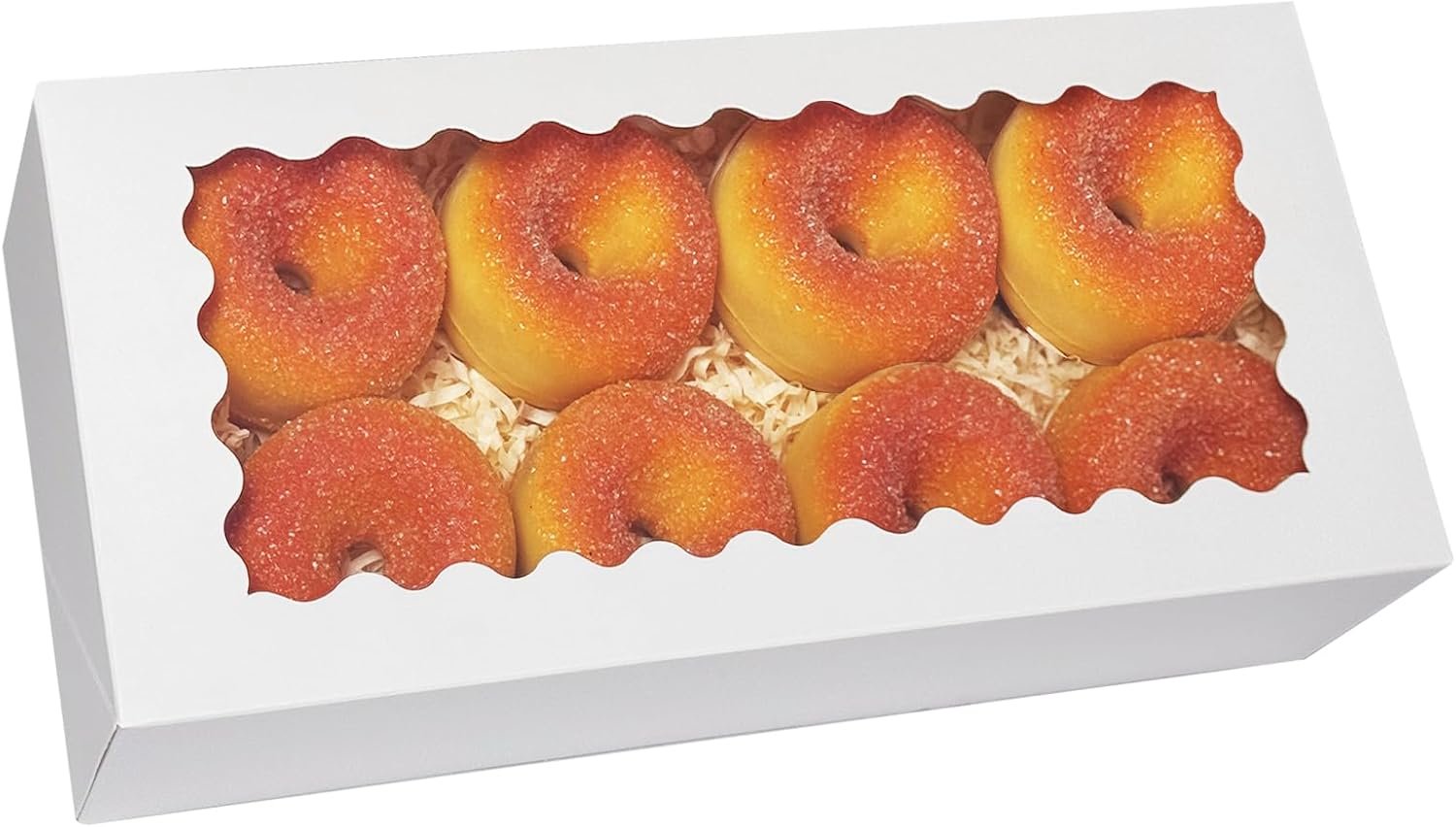 Großmenge weiße Pop-up Keksboxen mit Sichtfenster 12x5,5x2,5 Zoll OEM 30 Stk. Lieferant für Macarons Kekse Gebäck