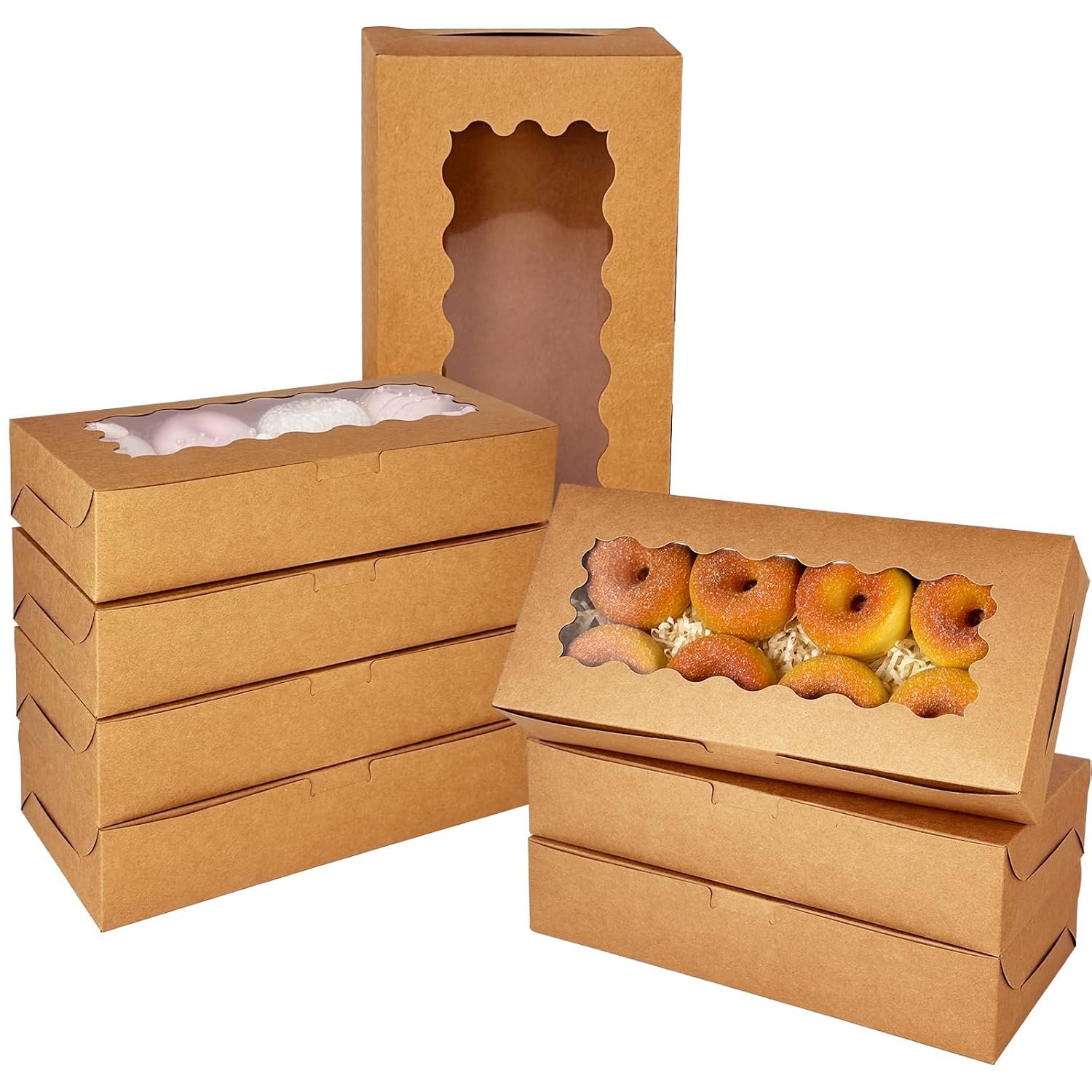 Großhandel braune Keksboxen mit Sichtfenster 12 x 5,5 x 2,5 Zoll 50er Pack OEM Hersteller