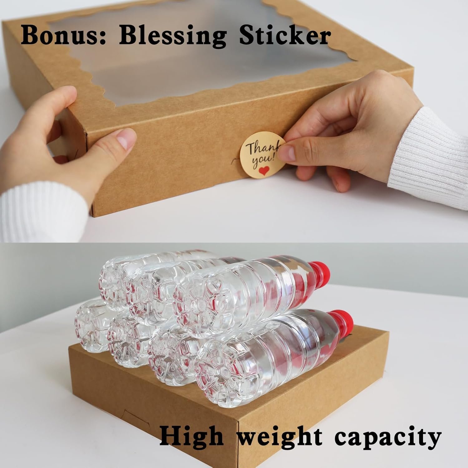 Großhandel für OEM Auto-Popup Bäckereiboxen vom Hersteller 20er-Pack mit klarem Fenster große Größe 10'' x 10'' x 2.5'' für Kekse Donuts Kuchen Törtchen Muffins Gebäck Schokoladen hausgemachte Geschenke