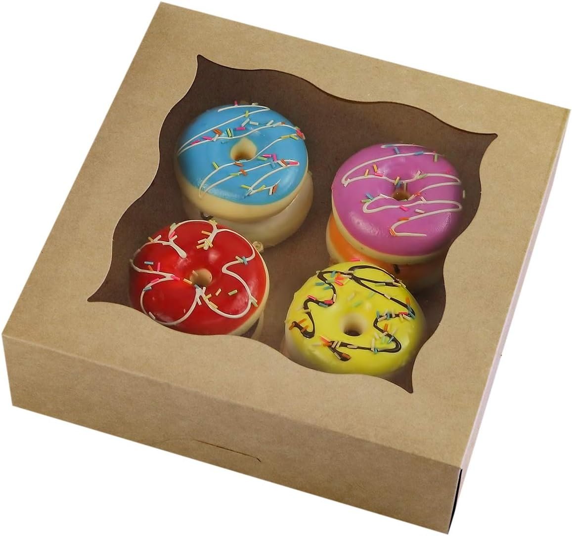 Großhandel 15er-Pack 10x10x3 Zoll braune Kuchenboxen mit PVC-Fenster aus natürlichem Kraftpapier Hersteller für Torten und Kekse OEM