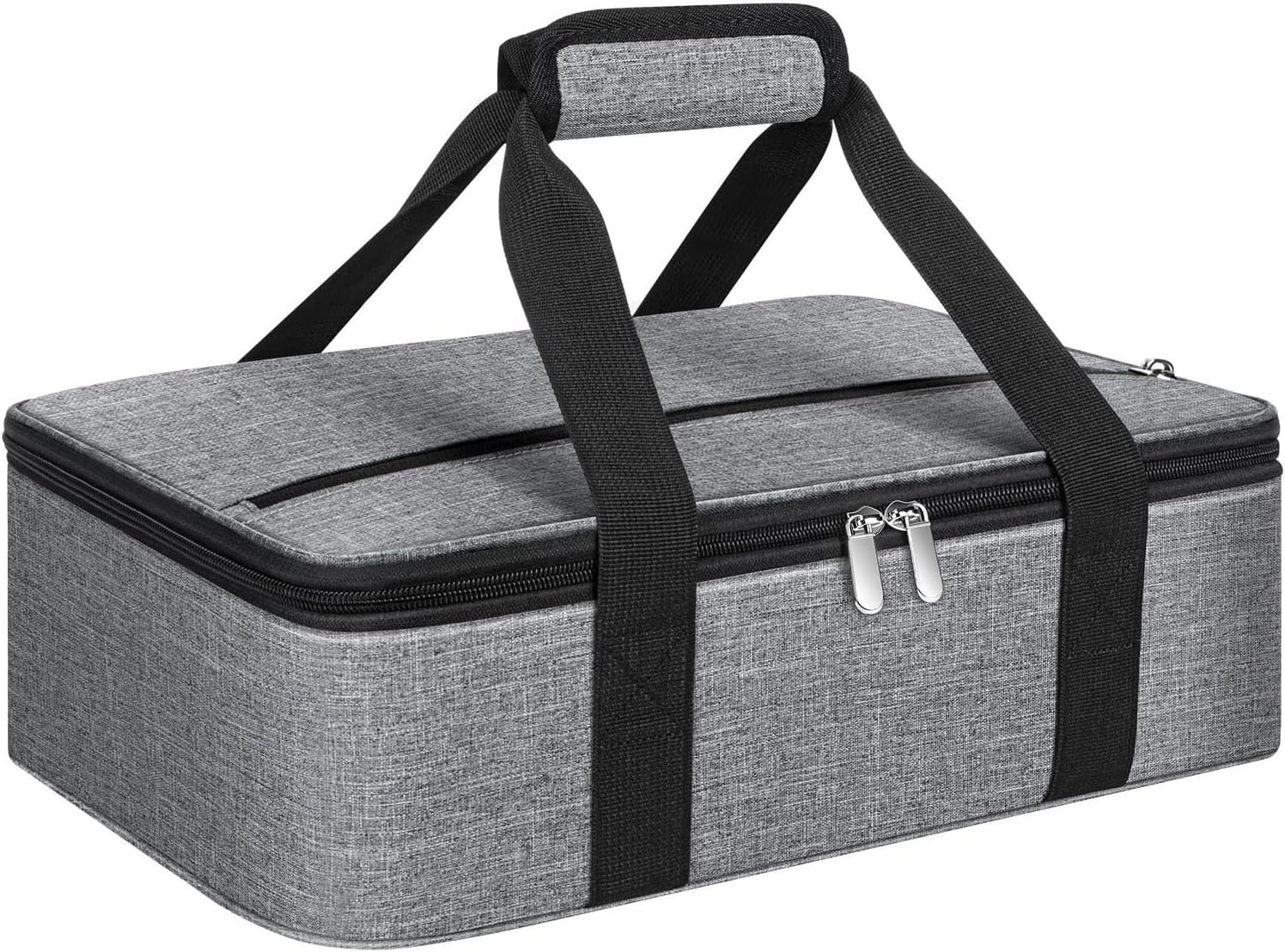 Hersteller isolierter portabler Auflaufträger Thermotasche für heiße oder kalte Speisen Lasagne Tasche Potluck OEM Großhandel passt 9 x 13 Zoll Auflaufform Grau