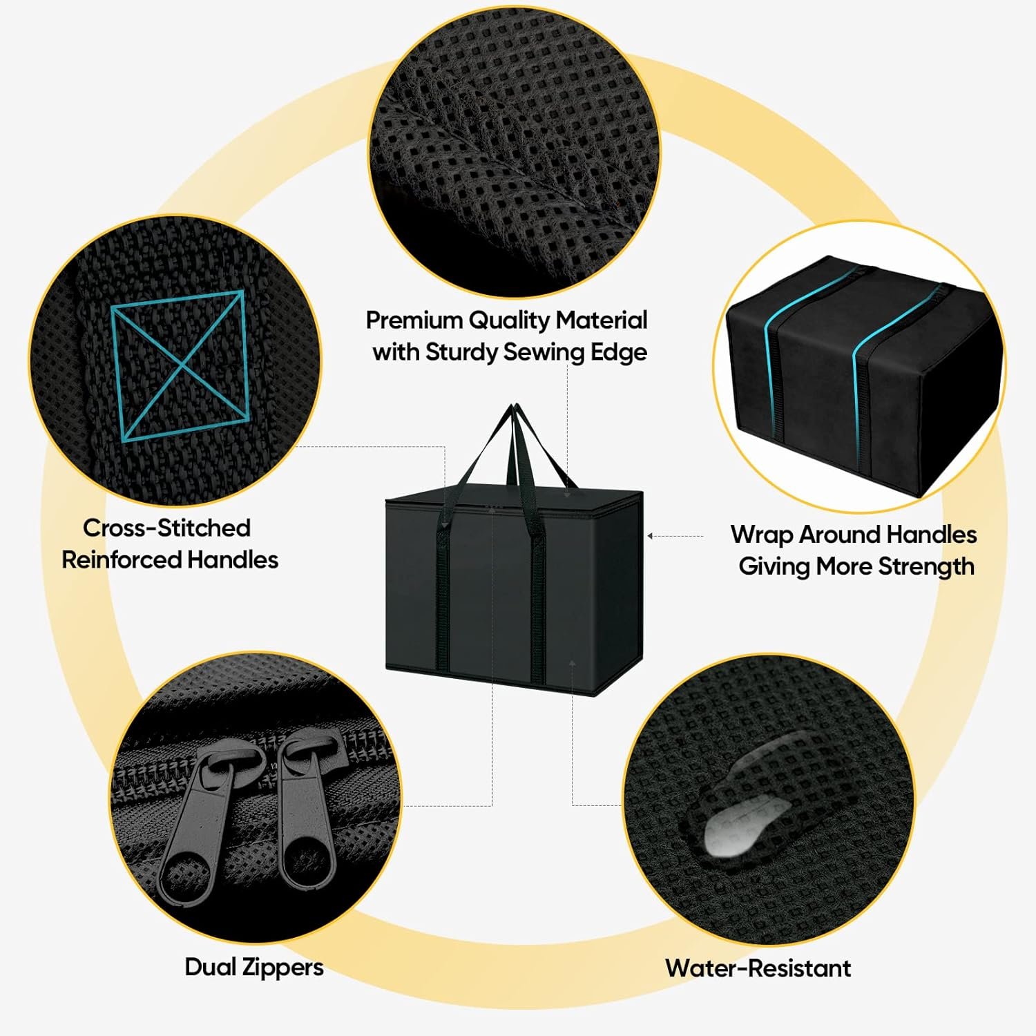 OEM 2er Pack isolierte zusammenklappbare Einkaufstaschen Kühlertasche schwerlast groß Fabrik 16''x9''x13'' Anthrazit Großmenge