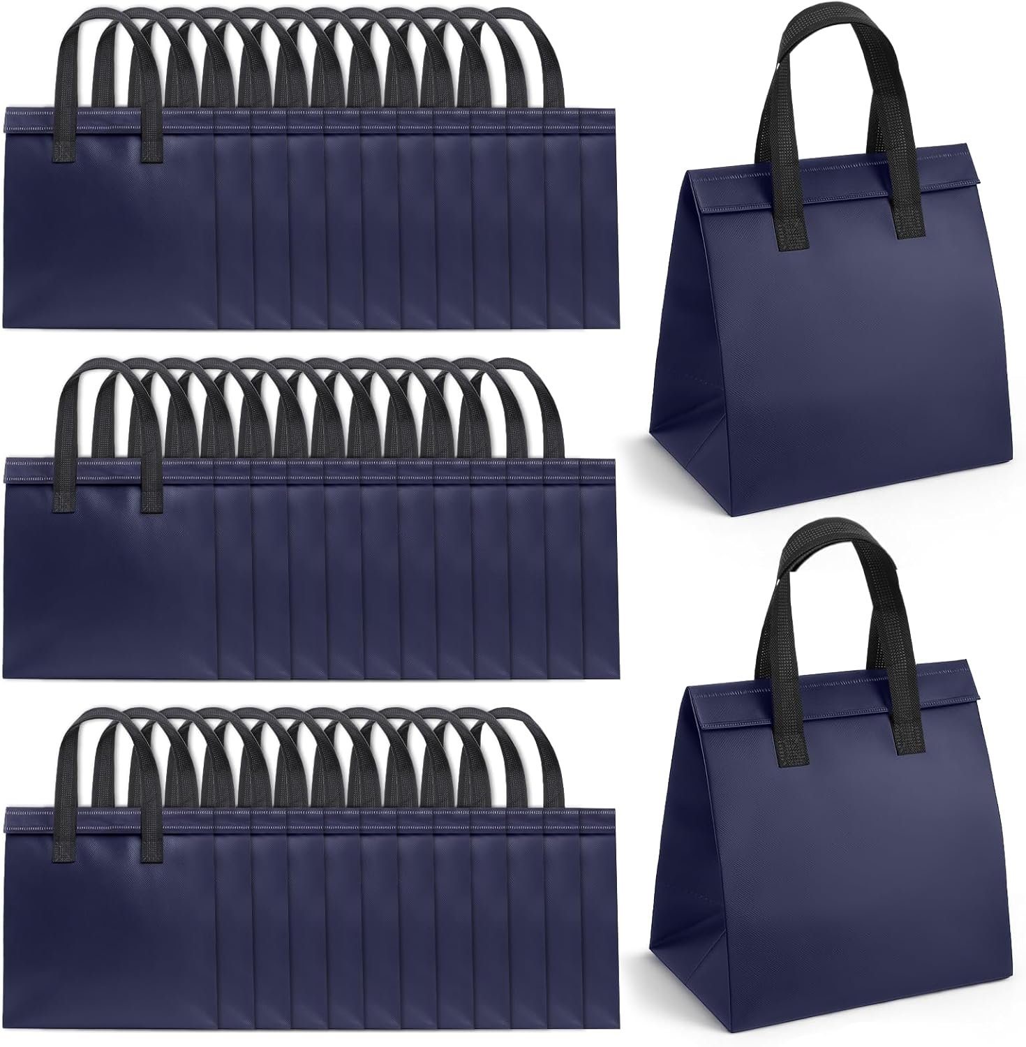 Hersteller isolierte Take-Away-Taschen Großmenge 50 Stk Einweg-Kühlbeutel für Kaffee Milchtee heiße kalte gefrorene Lebensmittel Lieferung 24 x 15 x 24 cm Tiefblau OEM